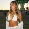 Hold On Crochet Bikini Top Off White | Stylish Resort Wear for Women