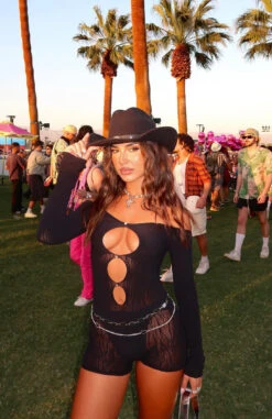 Divine Woman Long Sleeve Playsuit Black - Elegant Women's Dress