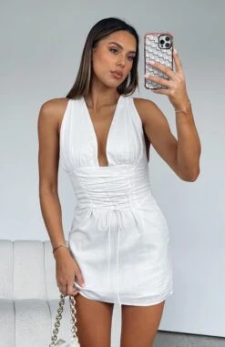 She's The Moment Mini Dress White - Elegant Day Dresses for Women