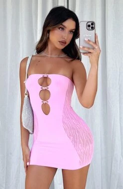 Attention Seeker Mini Dress Candy Pink | Strapless Party Dress