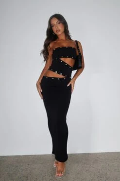 Back At One Maxi Dress Black - Elegant Strapless Dresses for Women