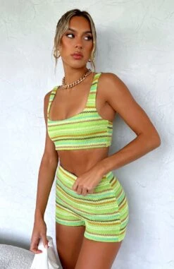 Show Them Love Booty Shorts Green - Stylish Resort Wear for Women