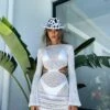 Break Free Long Sleeve Mini Dress White - Elegant Resort Wear 1 Break Free Long Sleeve Mini Dress White - Elegant Resort Wear -White Fox Sales BREAK FREE MINI DRESS 18 10 21 0004