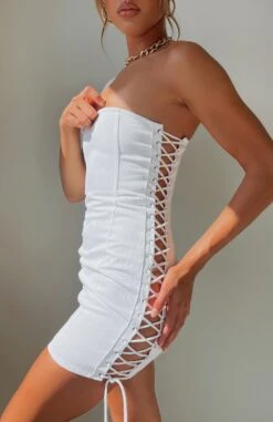 Call Me Baby Mini Dress White - Strapless Elegance for Every Occasion -White Fox Sales CALL ME BABY MINI DRESS 211222 07
