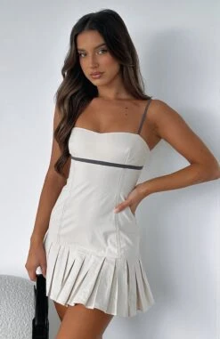 Don't Come Back Mini Dress Beige - Chic & Comfortable Women's Dress -White Fox Sales DON T COME BACK MINI DRESS 17.05.23 01