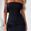 Fallen Angel Mini Dress Black - Elegant Strapless Dresses for Women -White Fox Sales FALLEN ANGEL DRESS 19.05.23 14