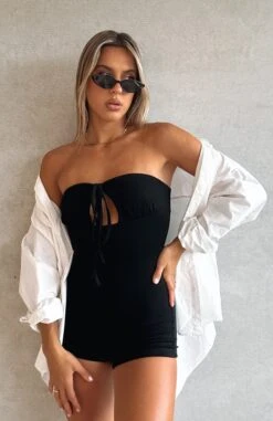 Finer Things Playsuit Black - Elegant Strapless Dresses for Women -White Fox Sales FINER THINGS PLAYSUIT050123 01