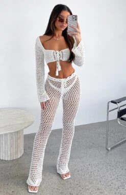 Highway To Heaven Crochet Pants Off White - Women's Resort Wear | Boho Chic Style -White Fox Sales HIGHWAY TO HEAVEN PANTS 7.06.23 05