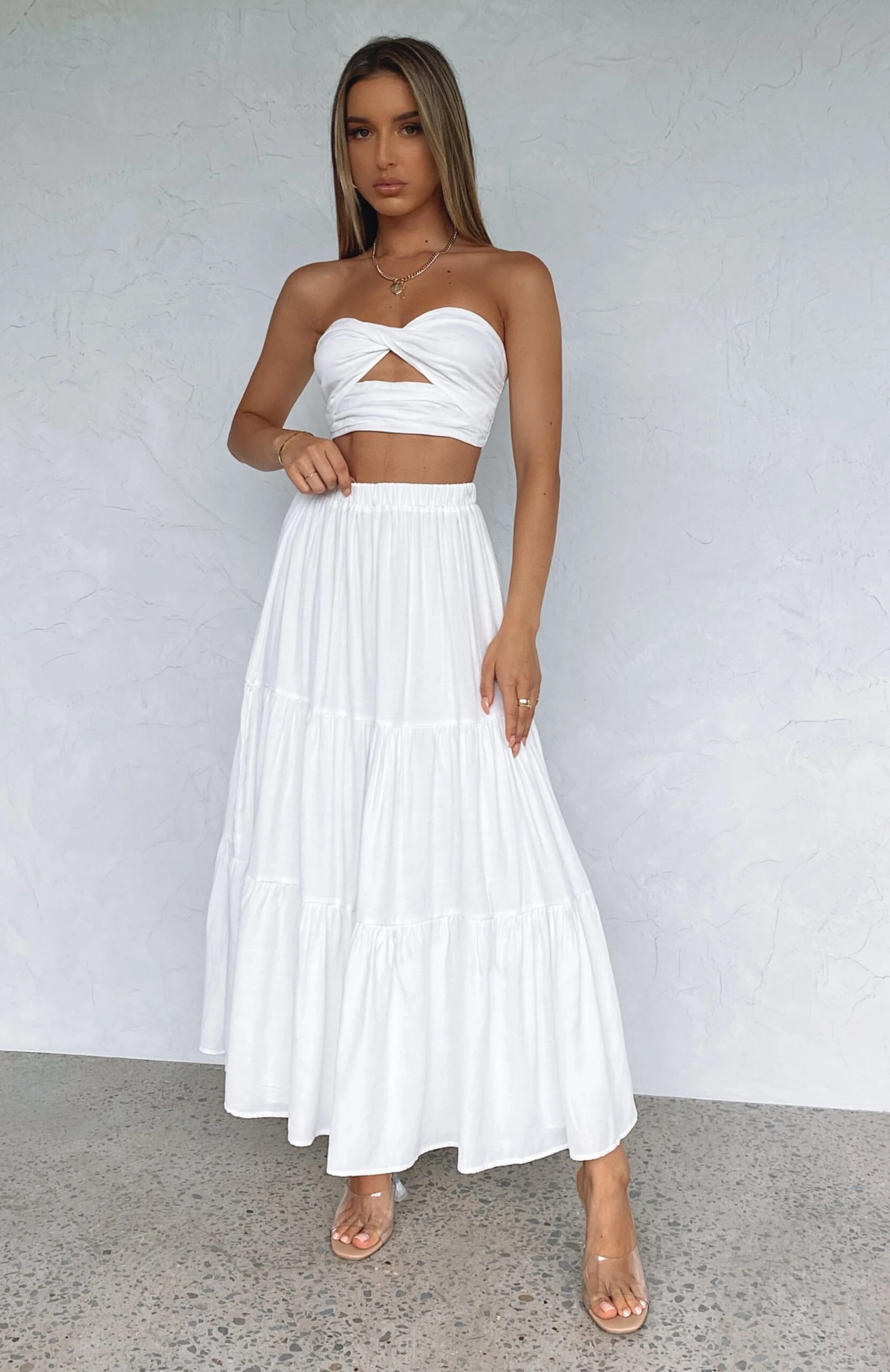 The One's You Love Maxi Set White - Elegant Strapless Dress for Women 3 The One's You Love Maxi Set White - Elegant Strapless Dress for Women