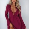 Falling To Pieces Long Sleeve Mini Dress Berry | Stylish Women's Dress 2 Falling To Pieces Long Sleeve Mini Dress Berry | Stylish Women's Dress -White Fox Sales IMG 2016