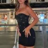 Come Into My World Black Mini Dress | Strapless Party Dress 1 Come Into My World Black Mini Dress | Strapless Party Dress -White Fox Sales IMG 3364