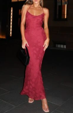 Made For Me Maxi Dress Wine - Elegant Women's Evening Dress