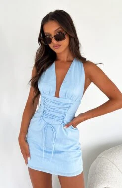 She's The Moment Mini Dress Blue - Elegant Day Dress for Women -White Fox Sales IMG 46642