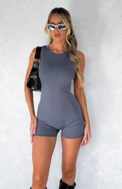 Live Freely Playsuit Charcoal - Stylish Women’s Jumpsuit | Casual & Comfortable