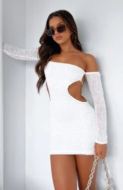 Summer's Over Long Sleeve Mini Dress White | Chic Day Dresses for Women -White Fox Sales IMG 6532