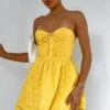 Flowers In The Rain Mini Dress Buttercup - Strapless Summer Dress 1 Flowers In The Rain Mini Dress Buttercup - Strapless Summer Dress -White Fox Sales IMG 9040