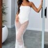 All By Myself Crochet Midi Dress Off White - Stylish Resort Wear for Women -White Fox Sales IMG 9185