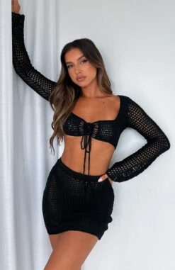 Give Me Something Crochet Mini Skirt Black - Stylish Resort Wear 15 Give Me Something Crochet Mini Skirt Black - Stylish Resort Wear -White Fox Sales I WAS HERE GIVE ME SOMETHING CROCHET 31.1.23 006