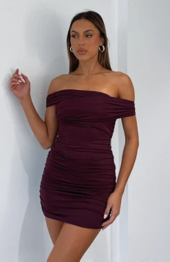 Never Lonely Mini Dress in Plum – Stylish & Comfortable Women's Dress