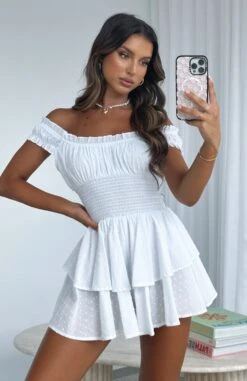 Know What I Want Playsuit White - Stylish Day Dress for Women -White Fox Sales KNOW WHAT WANT PLAYSUIT100123 04