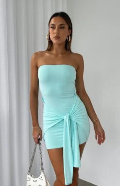 Love Me More Strapless Mini Dress Aqua - Chic Summer Party Dress