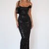 Lucky Girl Sequin Maxi Dress Black - Elegant Evening Party Dress 2 Lucky Girl Sequin Maxi Dress Black - Elegant Evening Party Dress -White Fox Sales LUCKY GIRL SEQUIN MAXI DRESS 30.08.23 13