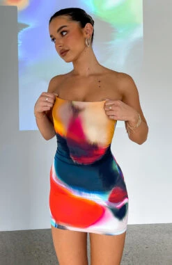 Mind Games Strapless Mini Dress Flame Aura - Stylish & Trendy Strapless Dress
