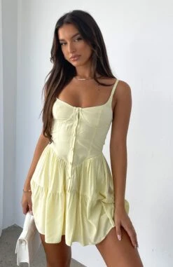 Never Been Hurt Mini Dress Lemon - Stylish Day Dresses for Women