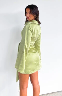 Matcha Night Out Long Sleeve Mini Dress - Elegant & Stylish -White Fox Sales NIGHT OUT LONG SLEEVE DRESS 23.02.23 004