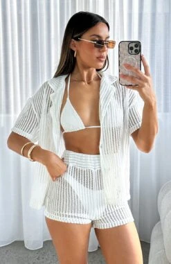 Not Letting Go Shorts White - Stylish Resort Wear for Women
