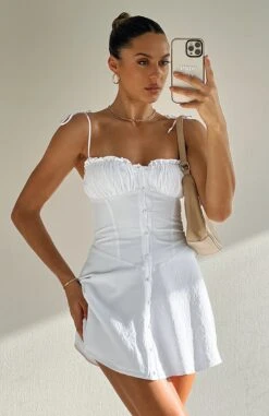 Plastic Heart Mini Dress White - Stylish Day Dress for Women