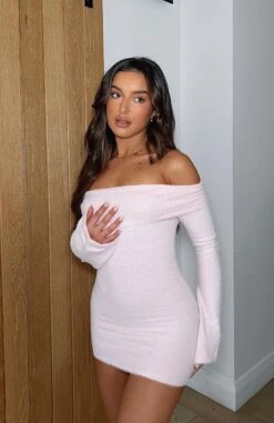 Snow Angel Long Sleeve Mini Dress Baby Pink - Elegant & Comfortable Dresses for Women -White Fox Sales SNOW ANGEL LS DRESS 28.06.23 07