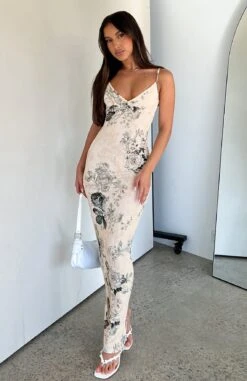 Sorrows Maxi Dress Cream Rose - Elegant Flowy Dress for Women