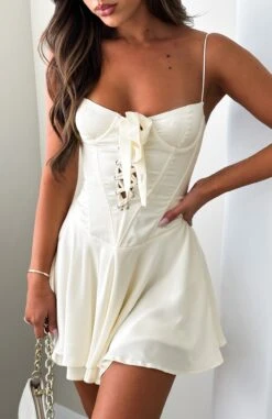 Stay Together Mini Dress Cream - Elegant Day Dress for Women -White Fox Sales STAY TOGETHER DRESS 02.05.23 09