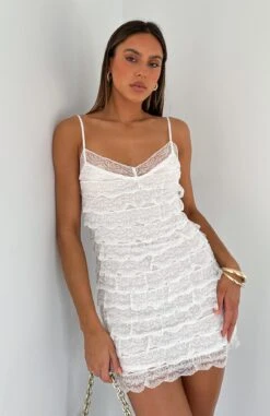 Elegant Sugar And Spice Lace Mini Dress White - Perfect for Daytime Events
