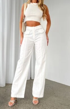The Things You Are Linen Pants White - Stylish Resort Wear for Women