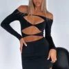 Stylish With You Long Sleeve Mini Dress in Black - Perfect for Any Occasion 2 Stylish With You Long Sleeve Mini Dress in Black - Perfect for Any Occasion -White Fox Sales WITH YOU LONGSLEEVE MINI DRESS 151122 06