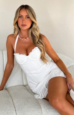 Worlds Collide Mini Dress White | Stylish Day Dress for Women