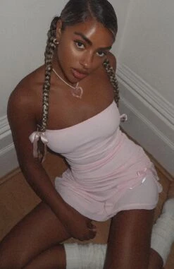 Sweeter Love Mini Dress Baby Pink - Strapless Party Dress for Women