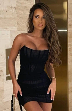 For The Night Mini Dress Black - Strapless Evening Dress 22 For The Night Mini Dress Black - Strapless Evening Dress -White Fox Sales sam222