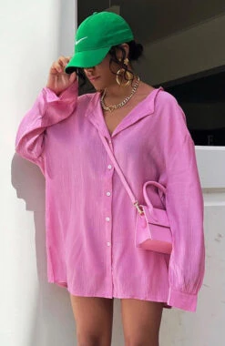 Stylish Take Me Out Shirt Pink - Perfect Resort Wear for Women